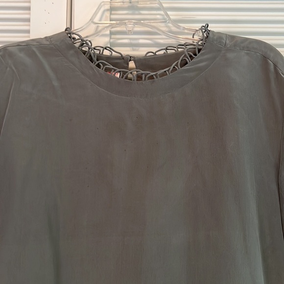 100% Silk Short Sleeve Tee Top - Picture 3 of 6